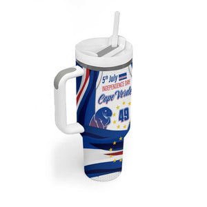Cape Verde Tumbler With Handle with Independence Day 5th July Flag Celebration Spirit