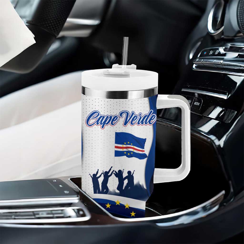 Cape Verde Tumbler With Handle with Independence Day 5th July Flag Celebration Spirit