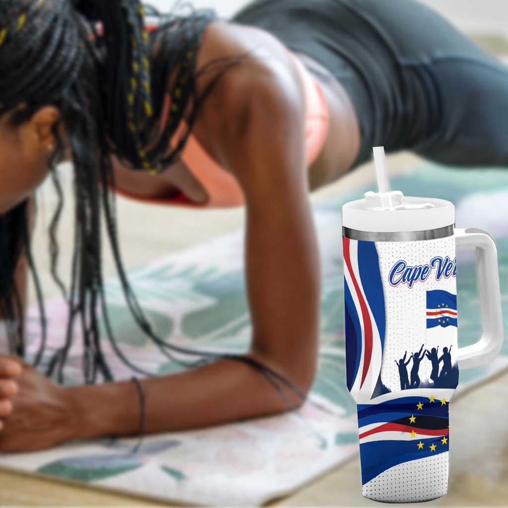 Cape Verde Tumbler With Handle with Independence Day 5th July Flag Celebration Spirit