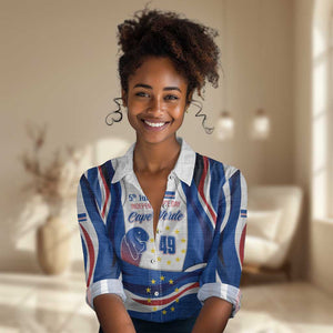 Cape Verde Women Casual Shirt with Independence Day 5th July Flag Celebration Spirit
