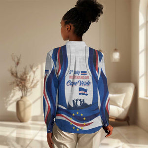 Cape Verde Women Casual Shirt with Independence Day 5th July Flag Celebration Spirit