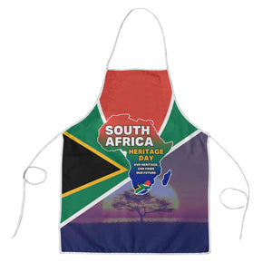 South Africa Heritage Day Apron Celebrating Roots Flag Map Sunset Savanna