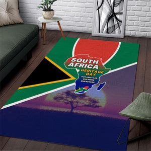 South Africa Heritage Day Area Rug Celebrating Roots Flag Map Sunset Savanna