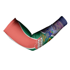 South Africa Heritage Day Arm Sleeves Celebrating Roots Flag Map Sunset Savanna
