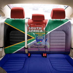 South Africa Heritage Day Back Car Seat Cover Celebrating Roots Flag Map Sunset Savanna
