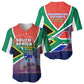 South Africa Heritage Day Baseball Jersey Celebrating Roots Flag Map Sunset Savanna