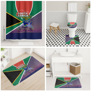 South Africa Heritage Day Bathroom Set Celebrating Roots Flag Map Sunset Savanna