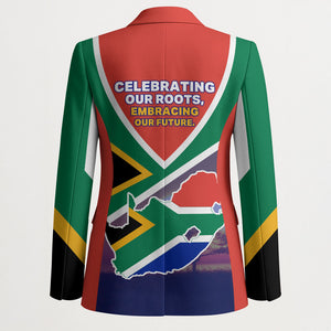 South Africa Heritage Day Blazer Celebrating Roots Flag Map Sunset Savanna