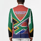 South Africa Heritage Day Blazer Celebrating Roots Flag Map Sunset Savanna