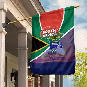 South Africa Heritage Day Garden Flag Celebrating Roots Flag Map Sunset Savanna