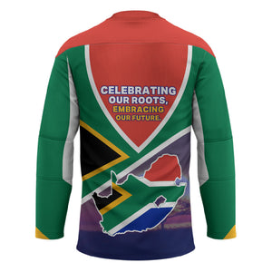 South Africa Heritage Day Hockey Jersey Celebrating Roots Flag Map Sunset Savanna