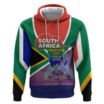 South Africa Heritage Day Hoodie Celebrating Roots Flag Map Sunset Savanna