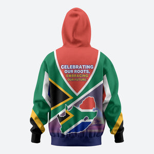 South Africa Heritage Day Hoodie Celebrating Roots Flag Map Sunset Savanna
