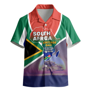 South Africa Heritage Day Kid Hawaiian Shirt Celebrating Roots Flag Map Sunset Savanna