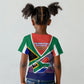 South Africa Heritage Day Kid T shirt Celebrating Roots Flag Map Sunset Savanna