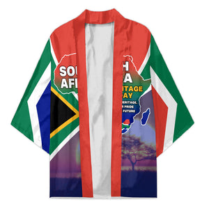 South Africa Heritage Day Kimono Celebrating Roots Flag Map Sunset Savanna