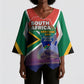 South Africa Heritage Day Kimono Sleeve Blouse Celebrating Roots Flag Map Sunset Savanna