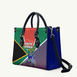 South Africa Heritage Day Leather Bag Celebrating Roots Flag Map Sunset Savanna