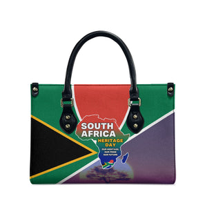 South Africa Heritage Day Leather Bag Celebrating Roots Flag Map Sunset Savanna
