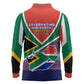 South Africa Heritage Day Long Sleeve Polo Shirt Celebrating Roots Flag Map Sunset Savanna