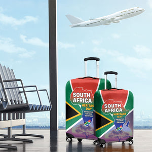 South Africa Heritage Day Luggage Cover Celebrating Roots Flag Map Sunset Savanna