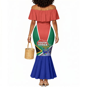 South Africa Heritage Day Mermaid Dress Celebrating Roots Flag Map Sunset Savanna