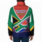 South Africa Heritage Day Padded Jacket Celebrating Roots Flag Map Sunset Savanna