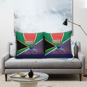 South Africa Heritage Day Pillow Cover Celebrating Roots Flag Map Sunset Savanna