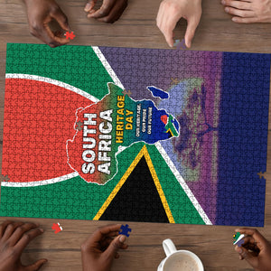 South Africa Heritage Day Puzzle Celebrating Roots Flag Map Sunset Savanna