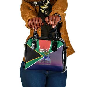 South Africa Heritage Day Shoulder Handbag Celebrating Roots Flag Map Sunset Savanna