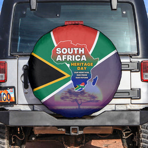 South Africa Heritage Day Spare Tire Cover Celebrating Roots Flag Map Sunset Savanna