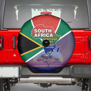 South Africa Heritage Day Spare Tire Cover Celebrating Roots Flag Map Sunset Savanna
