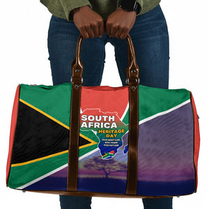 South Africa Heritage Day Travel Bag Celebrating Roots Flag Map Sunset Savanna