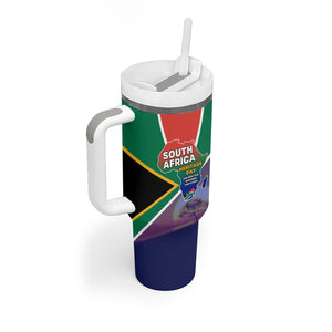 South Africa Heritage Day Tumbler With Handle Celebrating Roots Flag Map Sunset Savanna