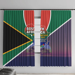 South Africa Heritage Day Window Curtain Celebrating Roots Flag Map Sunset Savanna