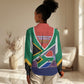South Africa Heritage Day Women Casual Shirt Celebrating Roots Flag Map Sunset Savanna