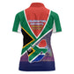 South Africa Heritage Day Women Polo Shirt Celebrating Roots Flag Map Sunset Savanna