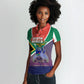 South Africa Heritage Day Women Polo Shirt Celebrating Roots Flag Map Sunset Savanna