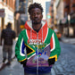 South Africa Heritage Day Zip Hoodie Celebrating Roots Flag Map Sunset Savanna