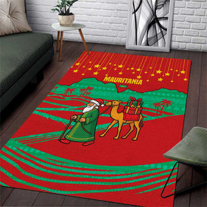 Mauritania Christmas Area Rug Santa Claus Camel Gift Boxes Starry Sky and Desert - African Pride