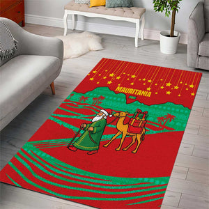 Mauritania Christmas Area Rug Santa Claus Camel Gift Boxes Starry Sky and Desert - African Pride
