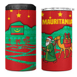 Mauritania Christmas 4 in 1 Can Cooler Tumbler Santa Claus Camel Gift Boxes Starry Sky and Desert - African Pride
