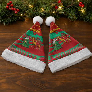 Mauritania Christmas Santa Hat Santa Claus Camel Gift Boxes Starry Sky and Desert - African Pride