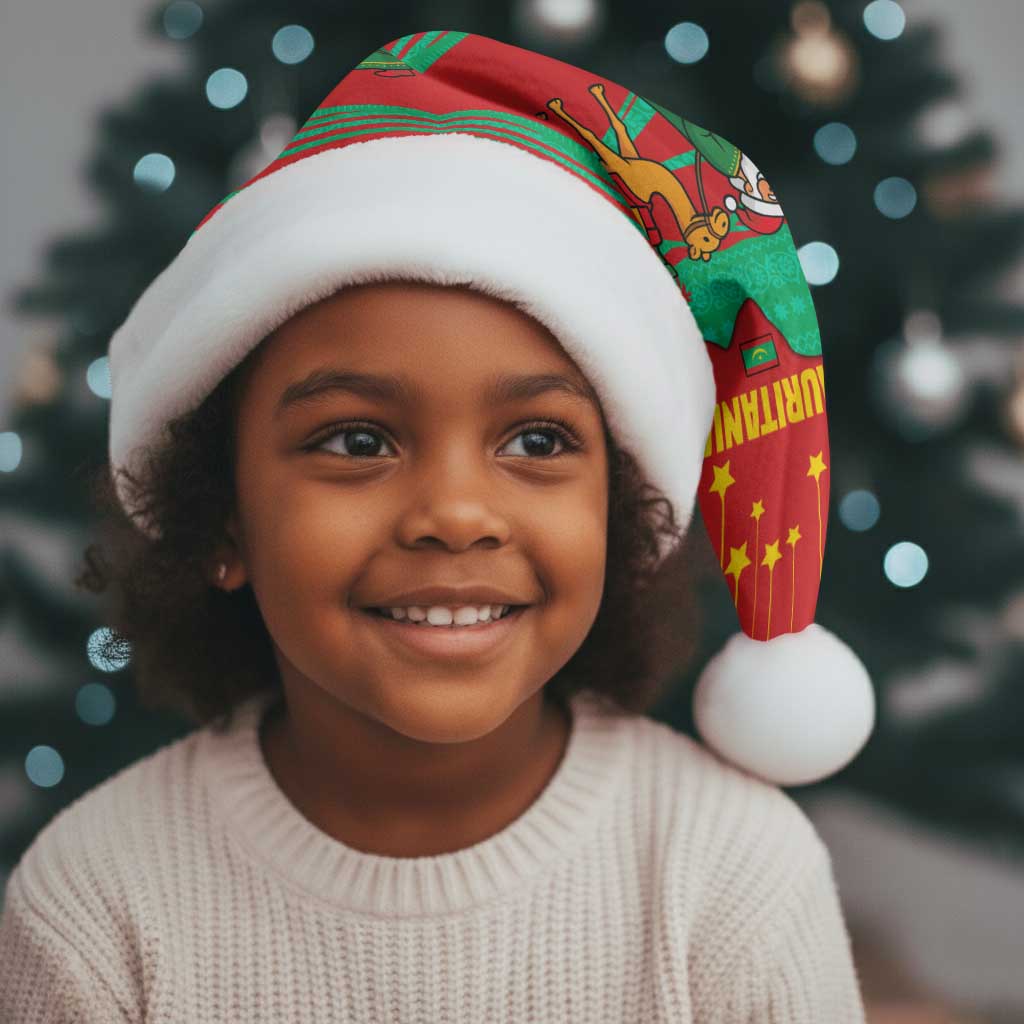 Mauritania Christmas Santa Hat Santa Claus Camel Gift Boxes Starry Sky and Desert - African Pride