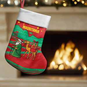 Mauritania Christmas Stocking Santa Claus Camel Gift Boxes Starry Sky and Desert - African Pride