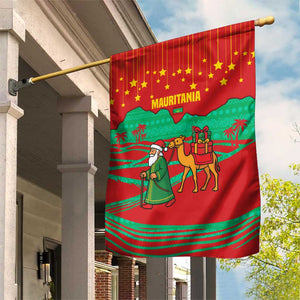 Mauritania Christmas Garden Flag Santa Claus Camel Gift Boxes Starry Sky and Desert - African Pride