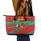 Mauritania Christmas Leather Tote Bag Santa Claus Camel Gift Boxes Starry Sky and Desert - African Pride