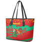 Mauritania Christmas Leather Tote Bag Santa Claus Camel Gift Boxes Starry Sky and Desert - African Pride