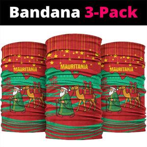 Mauritania Christmas Neck Gaiter Santa Claus Camel Gift Boxes Starry Sky and Desert - African Pride