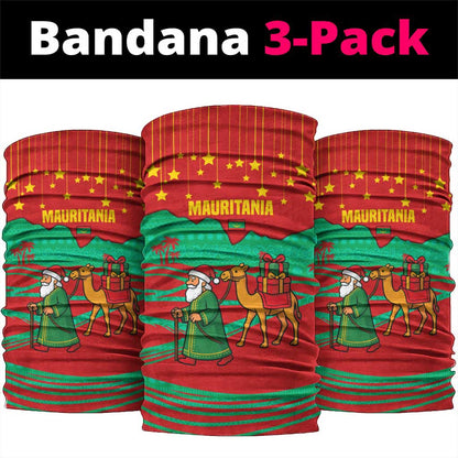 Mauritania Christmas Neck Gaiter Santa Claus Camel Gift Boxes Starry Sky and Desert - African Pride
